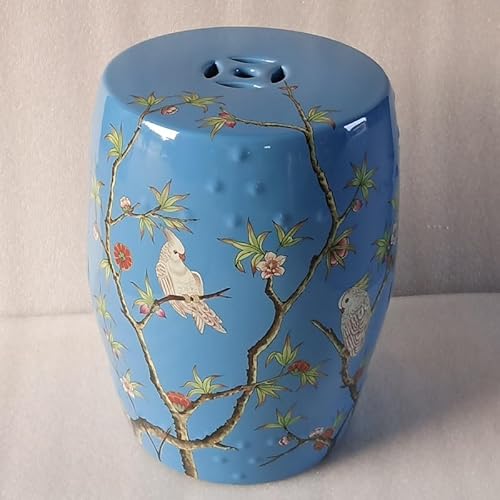 Diodceraic Dekorativer Trommelhocker für Garten und Patio, glasierte chinesische Keramiktisch für Cottage- und Boho-Stil(B4) von Diodceraic