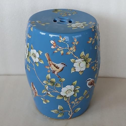 Diodceraic Dekorativer Trommelhocker für Garten und Patio, glasierte chinesische Keramiktisch für Cottage- und Boho-Stil(B5) von Diodceraic