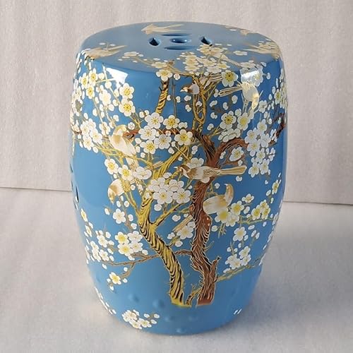 Diodceraic Dekorativer Trommelhocker für Garten und Patio, glasierte chinesische Keramiktisch für Cottage- und Boho-Stil(B6) von Diodceraic