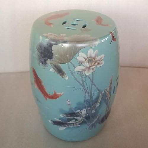 Diodceraic Dekorativer Trommelhocker für Garten und Patio, glasierte chinesische Keramiktisch für Cottage- und Boho-Stil(B8) von Diodceraic