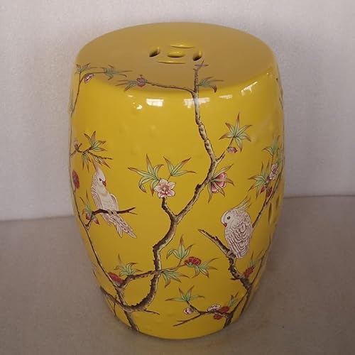 Diodceraic Dekorativer Trommelhocker für Garten und Patio, glasierte chinesische Keramiktisch für Cottage- und Boho-Stil(C10) von Diodceraic