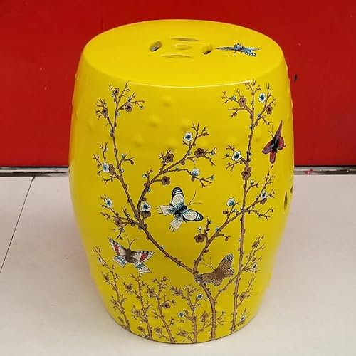 Diodceraic Dekorativer Trommelhocker für Garten und Patio, glasierte chinesische Keramiktisch für Cottage- und Boho-Stil(C5) von Diodceraic