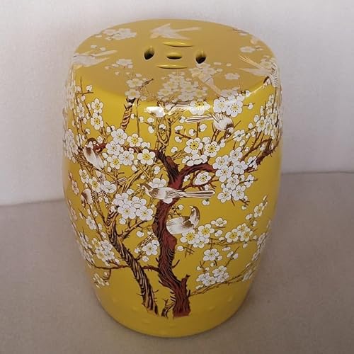 Diodceraic Dekorativer Trommelhocker für Garten und Patio, glasierte chinesische Keramiktisch für Cottage- und Boho-Stil(C9) von Diodceraic