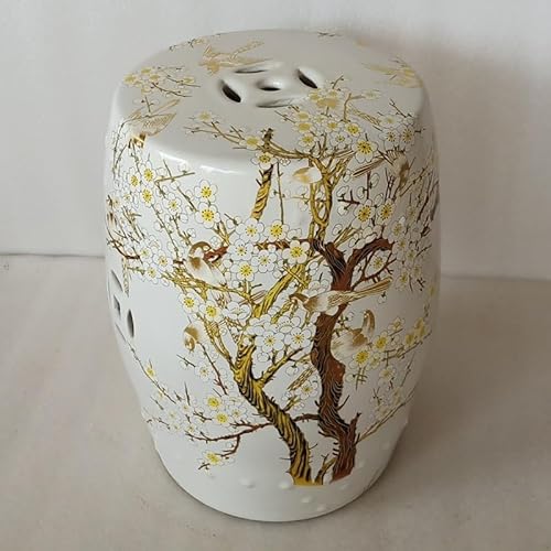 Diodceraic Dekorativer Trommelhocker für Garten und Patio, glasierte chinesische Keramiktisch für Cottage- und Boho-Stil(D1) von Diodceraic