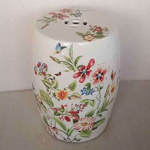 Diodceraic Dekorativer Trommelhocker für Garten und Patio, glasierte chinesische Keramiktisch für Cottage- und Boho-Stil(D5) von Diodceraic