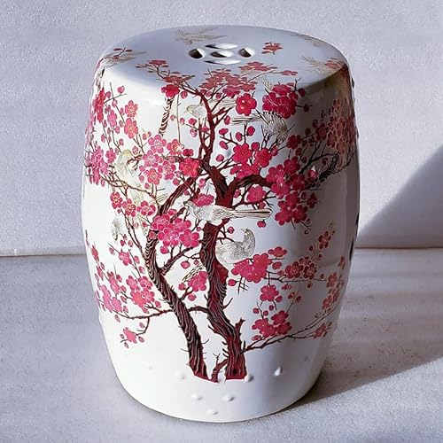 Diodceraic Dekorativer Trommelhocker für Garten und Patio, glasierte chinesische Keramiktisch für Cottage- und Boho-Stil(D6) von Diodceraic