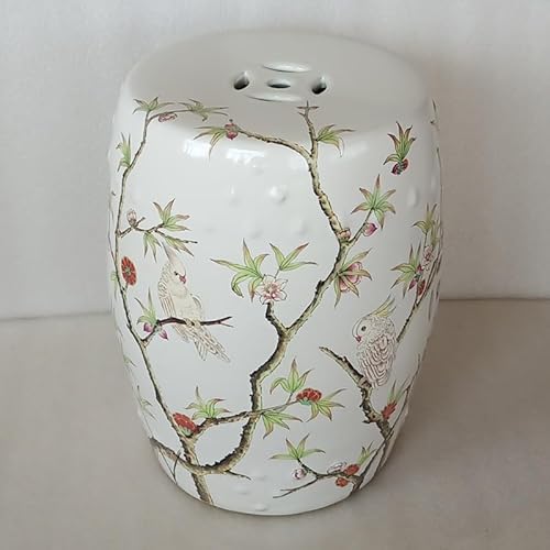 Diodceraic Dekorativer Trommelhocker für Garten und Patio, glasierte chinesische Keramiktisch für Cottage- und Boho-Stil(D7) von Diodceraic