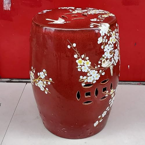 Diodceraic Dekorativer Trommelhocker für Garten und Patio, glasierte chinesische Keramiktisch für Cottage- und Boho-Stil(F3) von Diodceraic