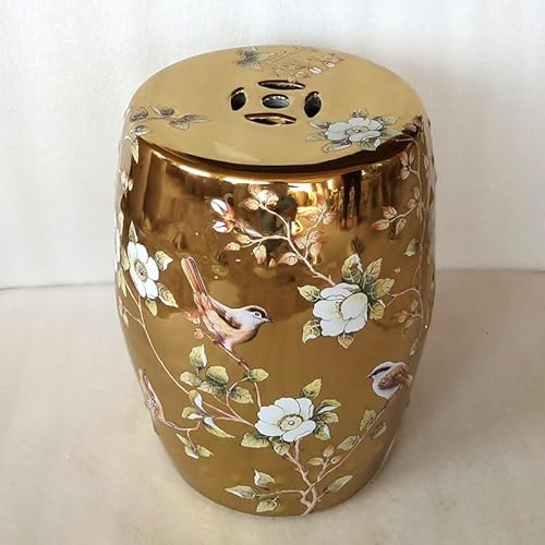 Diodceraic Dekorativer Trommelhocker für Garten und Patio, glasierte chinesische Keramiktisch für Cottage- und Boho-Stil(I) von Diodceraic