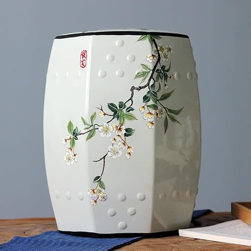 Diodceraic Dekorativer keramischer Trommelhocker, vielseitiges Chinoiserie-Stück für Wohnzimmer, Badezimmer oder Außenbereiche(A) von Diodceraic