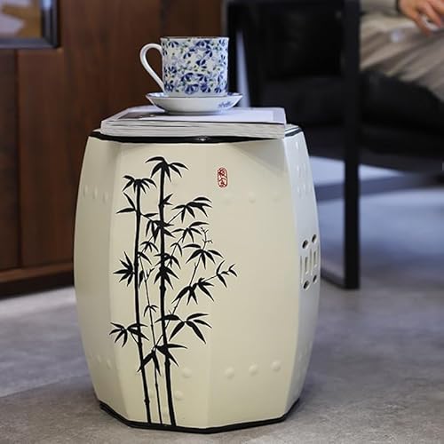 Diodceraic Dekorativer keramischer Trommelhocker, vielseitiges Chinoiserie-Stück für Wohnzimmer, Badezimmer oder Außenbereiche(B) von Diodceraic