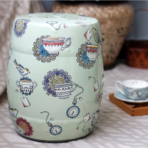 Diodceraic Dekorativer keramischer Trommelhocker, vielseitiges Chinoiserie-Stück für Wohnzimmer, Badezimmer oder Außenbereiche(D) von Diodceraic