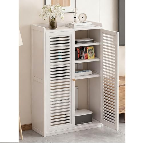 Diodceraic WiFi-Router-Aufbewahrungsschrank, Versteckbox, Router-Schrank, Organisierer Für Steckdosenleiste Und Kabelmanagement, Freistehender Bodenaufbewahrungsschrank(White,59x25x97cm) von Diodceraic