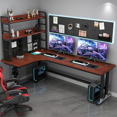 L-Shaped Computer Schreibtisch Corner Workstation With Pegboard, Home Office Gaming Schreibtisch Mit Bücherregal, Study Schreibtisch Für PC & Laptop, Space-Saving Ergonomic Design Für kleine Räume L-Shaped Computer Schreibtisch Corner Workstation With Pegboard, Home Office Gaming Schreibtisch Mit Bücherregal, Study Schreibtisch Für PC & Laptop, Space-Saving Ergonomic Design Für kleine Räume von Diodceraic