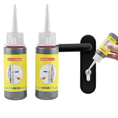 Dioeazh 2 Stück Graphitpulver für Schlösser, 60ml Graphitpulver-Schmiermittel, Türführungen, Autoschlösser, Türschlossscharniere, Korrosion verhindern, 0.74 ounces von Dioeazh