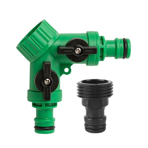 2 Wege Verteiler Wasser, Y-verteiler Zulaufschlauch Mit Ventil 10 × 10 × 4cm, Geeignet Für Landschaftsbau, Gartenbau, Blumenanbau, Bewässerung von Dioeazh