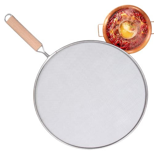 Dioeazh Spritzschutz Pfannen, Edelstahl Spritzschutz Pfannen Küchen Mit Langen Handgriff, Verhindern Von Öl-, Fett- Oder Wasserspritzer Für Pfann En Töpfe Skillets von Dioeazh