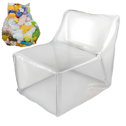 Dioeazh Transparenter Stofftier-Sitzsack-Stuhlbezug, Plüschtier Aufbewahrungstasche Aus PVC Mit Reißverschluss 60 x 60 x 45 cm, Wasserdicht, Für Boden, Schlafsaal, Schlafzimmer, Zimmer Dioeazh Transparenter Stofftier-Sitzsack-Stuhlbezug, Plüschtier Aufbewahrungstasche Aus PVC Mit Reißverschluss 60 x 60 x 45 cm, Wasserdicht, Für Boden, Schlafsaal, Schlafzimmer, Zimmer von Dioeazh