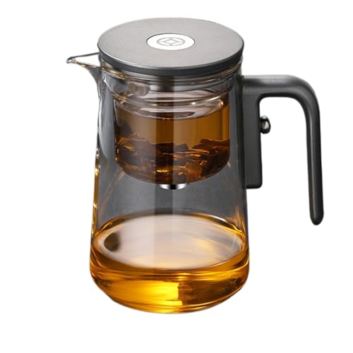 Enchanti Tea Pot, Enchantipot Magic Teekessel Aus Glas, Auslaufsicherer Water Separation Glass Teapot Mit Wooden Handle, Press Control Magic Tea Pot Für Losen Tee, Blumentee, Heimreisen von Dioeazh
