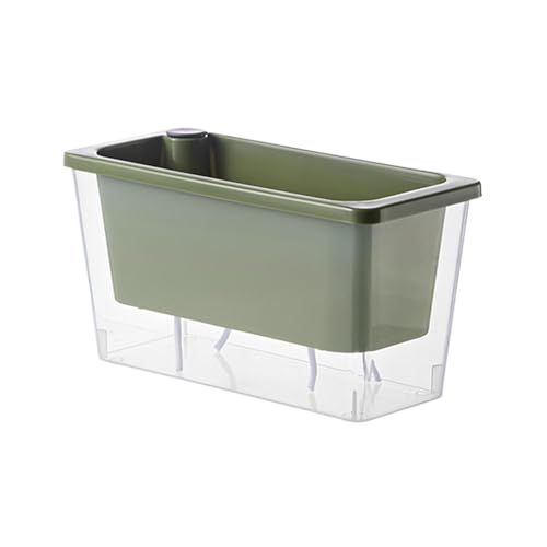 Rechteckige selbstbewässernde Blumentöpfe, Rechteckige Pflanztopf Kräutertopf Fensterbank Blumenkasten mit wasserspeicher, Moderne Kunststoff Blumentöpfe für Küche Balkon Fensterbank(26.5x14x12cm) von Dioeazh
