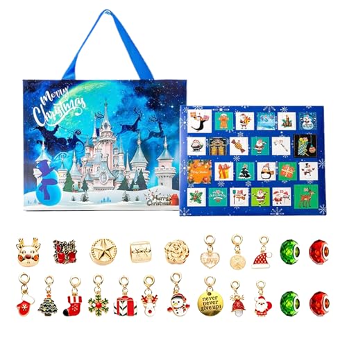 Weihnachtsab Adventskalender Armbänder 2025, 24 Tage Weihnachten Countdown -Kalender mit 22 Charmeperlen und 2 Armbändern für Schwester Teenager Grils Holiday Birthday Tochter von Dioeazh
