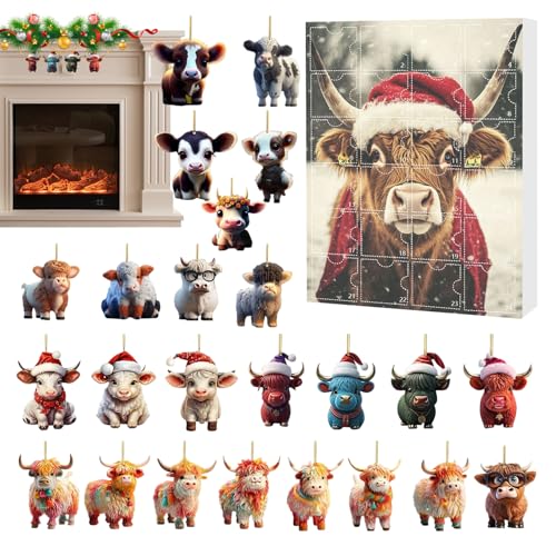 Weihnachtshighland Cow Advent Kalender 2025, 24 Tage Weihnachten Countdown -Kalender Mit 24 2D -Acrylhochland -Viehanhänger, Dekorationen Für Urlaubsschulzimmer Apartmentbüros Schlafsaal Weihnachtshighland Cow Advent Kalender 2025, 24 Tage Weihnachten Countdown -Kalender Mit 24 2D -Acrylhochland -Viehanhänger, Dekorationen Für Urlaubsschulzimmer Apartmentbüros Schlafsaal von Dioeazh