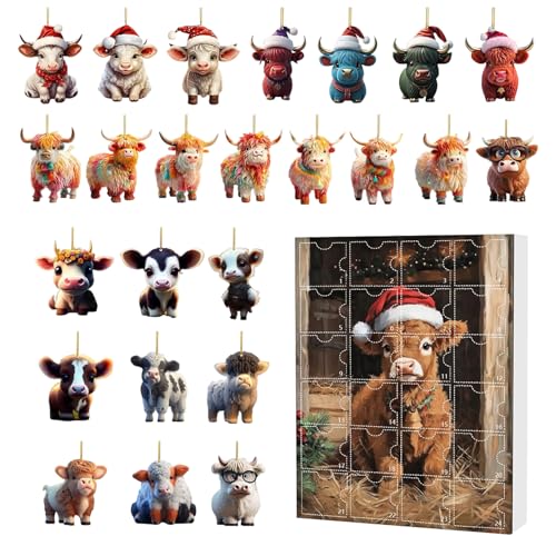 Weihnachtshighland Cow Advent Kalender 2025, 24 Tage Weihnachten Countdown -Kalender Mit 24 2D -Acrylhochland -Viehanhänger, Dekorationen Für Urlaubsschulzimmer Apartmentbüros Schlafsaal Weihnachtshighland Cow Advent Kalender 2025, 24 Tage Weihnachten Countdown -Kalender Mit 24 2D -Acrylhochland -Viehanhänger, Dekorationen Für Urlaubsschulzimmer Apartmentbüros Schlafsaal von Dioeazh