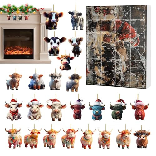 Weihnachtshighland Cow Advent Kalender 2025, 24 Tage Weihnachten Countdown -Kalender Mit 24 2D -Acrylhochland -Viehanhänger, Dekorationen Für Urlaubsschulzimmer Apartmentbüros Schlafsaal Weihnachtshighland Cow Advent Kalender 2025, 24 Tage Weihnachten Countdown -Kalender Mit 24 2D -Acrylhochland -Viehanhänger, Dekorationen Für Urlaubsschulzimmer Apartmentbüros Schlafsaal von Dioeazh