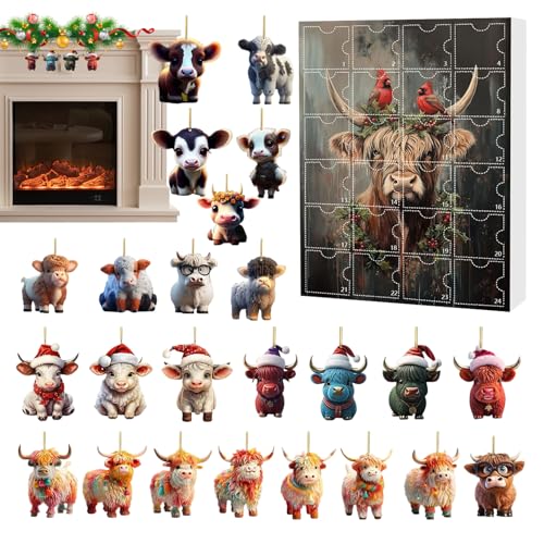 Weihnachtshighland Cow Advent Kalender 2025, 24 Tage Weihnachten Countdown -Kalender Mit 24 2D -Acrylhochland -Viehanhänger, Dekorationen Für Urlaubsschulzimmer Apartmentbüros Schlafsaal Weihnachtshighland Cow Advent Kalender 2025, 24 Tage Weihnachten Countdown -Kalender Mit 24 2D -Acrylhochland -Viehanhänger, Dekorationen Für Urlaubsschulzimmer Apartmentbüros Schlafsaal von Dioeazh