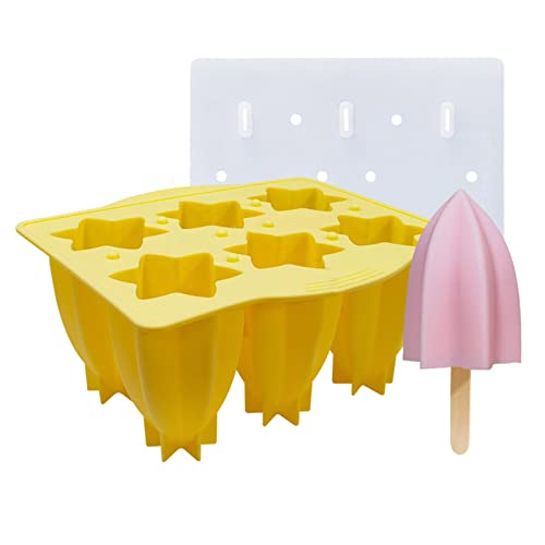 6 Zellen Eisform Lolly Star Fruit Shaped Popsicles Maker Formen Zubehör Silikon Pop Formen für Babys von Diogeynu