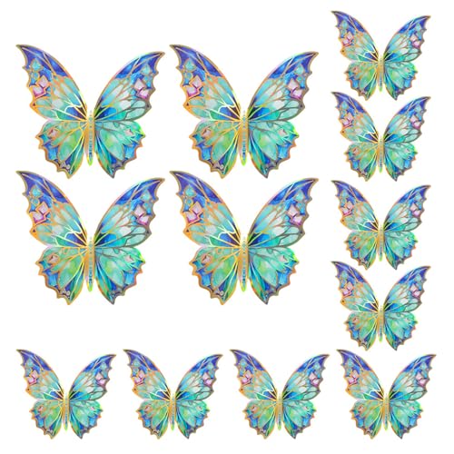 Diogeynu 12 x 3D-Schmetterlings-Wanddekorationen, 2 Größen, selbstklebende Aufkleber, Schmetterlings-Dekorationen für Zuhause Diogeynu 12 x 3D-Schmetterlings-Wanddekorationen, 2 Größen, selbstklebende Aufkleber, Schmetterlings-Dekorationen für Zuhause von Diogeynu