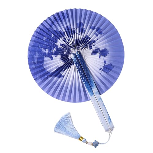Diogeynu Faltbarer Handventilator, runde Designs für Innen- und Außenbereich, Veranstaltungen, Reisen und Heimdekoration, Kunststoff + Papierkühlung von Diogeynu