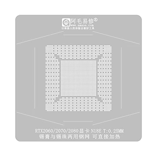 Direct Heating 130x130 BGA Reballing Stencil Platform Set For RTX2080 RTX2070 RTX2060 N18E N19E N18E-G1-B-KD-A1 Schablone von Diogeynu