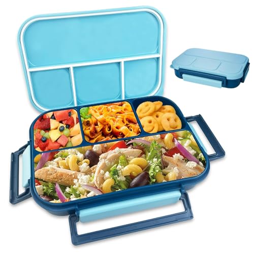 Diompirux 1L Bento Boxen mit 4 FäChern, Langlebig und auslaufsicher, BPA-frei, Mikrowellengeeignet, Wasserdicht und Spülmaschinenfest, Brotzeitbox Brotbox,Essensbox Jausenbox,Frühstücksbox Vesperdose von Diompirux