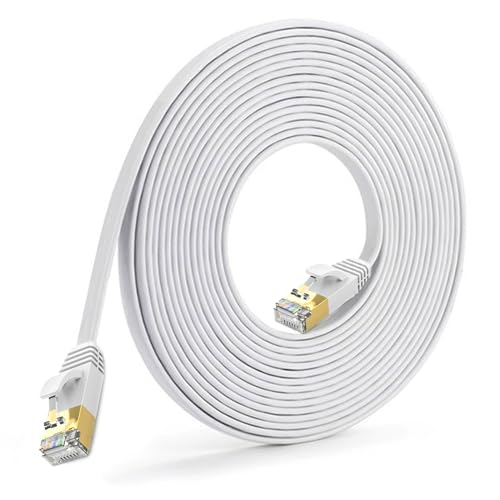 Diompirux 5M Cat7 Ethernet Kabel, Flach und Dünn Netzwerkkabel mit 10 Gbps Übertragungsrate, Hochgeschwindigkeits- Gigabit RJ45 LAN Netzwerkkabel, für Panel PC, Switch, Router, Modem Patch von Diompirux