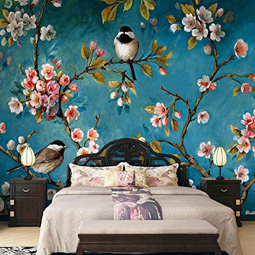Fototapete 3D Stereo Chinesische Blumen Vögel Wandbild Schlafzimmer Wohnzimmer Neues Design Textur Tapete Papel De Parede Floral 3D, 430 * 300 von Diongrdk wallpaper