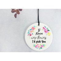 Geschenk Für Nichte/Wenn Nichten Blumen Wären, Würde Ich Sie Abholen Blumenkeramikkreis Personalisierte Nachricht Auf Der Rückseite von DiosDesigns