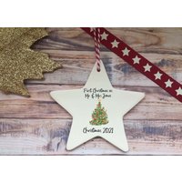 Keramik Hängende Sterndekoration/Weihnachten Als Baum Von Mr & Mrs Personalisierte Baumschmuck 2021 Dekoration von DiosDesigns