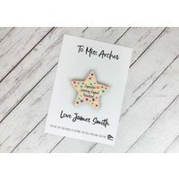 Lehrer Geschenk/Holzmagnet Karte Superstar Lernhilfe Schulanfang Schuljahrende Uk Anerkennung von DiosDesigns