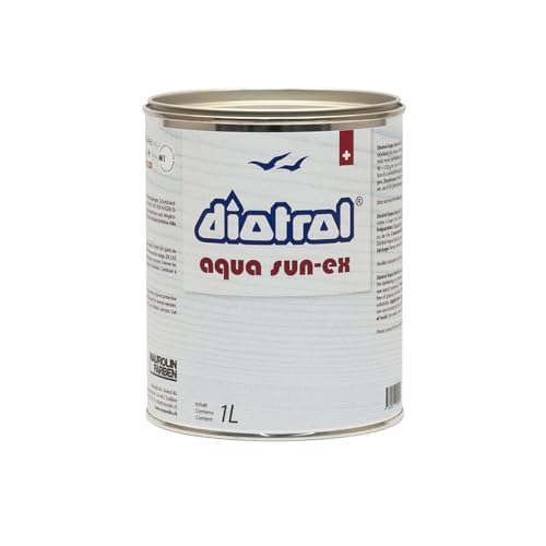 Diotrol Aqua Sun-Ex | 1 Liter Holzlasur Innen mit Sonnenschutz | Für Nadelholz wie Sichtbalken, Wandbekleidungen oder Möbel | Schützt das Holz vor Dunkelfärbung von Diotrol