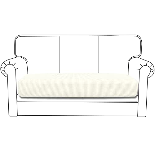 Dioxide Sofa Sitzkissenbezug High Stretch Sitzkissenschutz Elastischer Kissenbezüge Husse Überzug Bezug für Sofa Sitzkissen (Cremeweiß, 3 Sitzer) von Dioxide