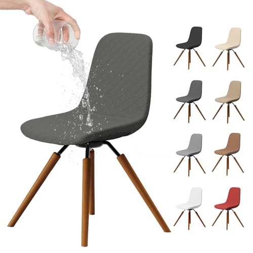 Dioxide Stuhlhussen 4er Set Wasserdicht Jacquard Strech Esszimmerstühle Bezug Abnehmbare Antirutsch Stuhlbezug Universal Küchenstühle Stuhlabdeckung Husse, Dunkelgrau von Dioxide
