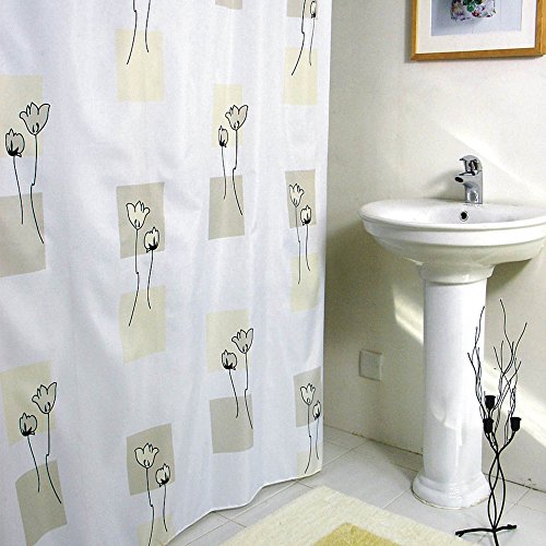 Textil Duschvorhang - Model: Flowers - B 180 x H 200 cm von Diplon