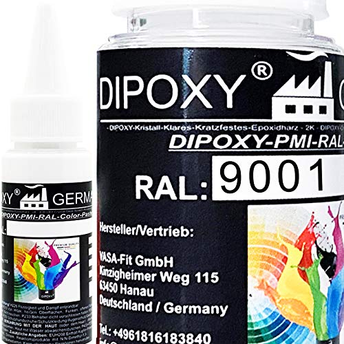 25g Dipoxy-PMI-RAL 9001 CREMEWEIß Extrem hoch konzentrierte Basis Pigment Farbpaste Farbmittel für Epoxidharz, Polyesterharz, Polyurethan Systeme, Beton, Lacke, Flüssigfarbe Kunstharz Schmuck 25g Dipoxy-PMI-RAL 9001 CREMEWEIß Extrem hoch konzentrierte Basis Pigment Farbpaste Farbmittel für Epoxidharz, Polyesterharz, Polyurethan Systeme, Beton, Lacke, Flüssigfarbe Kunstharz Schmuck von Dipoxy