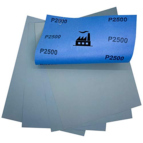5x Dipoxy - Wasserfestes Schleifpapier P2500 Bogen 230 x 280 mm für den Nassschliff von Dipoxy