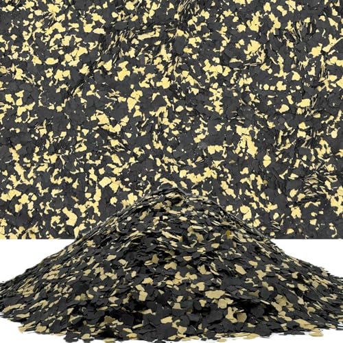 Epoxidharz Farbchips Bodenbeschichtung Garage Boden Chips Schwarz/Gelb 5kg von Dipoxy