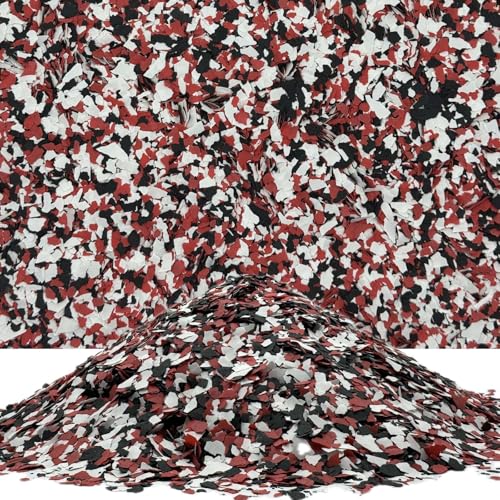 Epoxidharz Farbchips Bodenbeschichtung Garage Boden Chips Schwarz/Weiß/Rot 1kg von Dipoxy