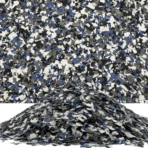 Epoxidharz Farbchips Bodenbeschichtung Garage Boden Schwarz/Weiß/Grau/Blau 1kg von Dipoxy