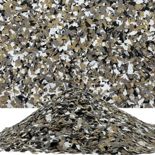 Epoxidharz Farbchips Bodenbeschichtung Garage Boden Schwarz/Weiß/Grau/Ocker 1kg von Dipoxy