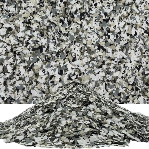 Epoxidharz Farbchips Bodenbeschichtung Garage Schwarz/Weiß/Grau/Beige/Olive 1kg von Dipoxy